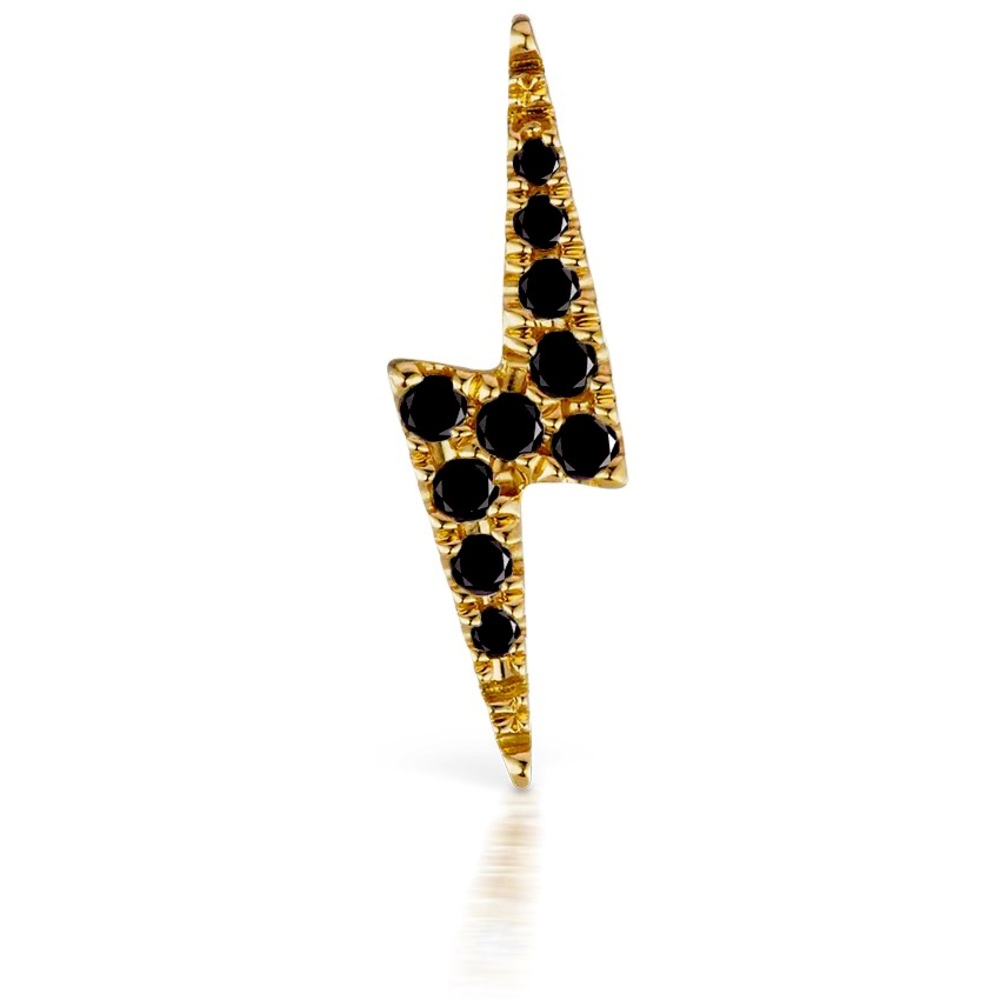 Maria Tash Black Diamond Lightning bolt threaded stud